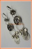 Wholesale Circular shape earring dangle bead and hammered alloy