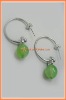 Wholesale Knot Earring with crystal & green acrylic bead