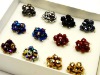 Wholesale RING ASSORTED COLORS GLASS BEAD METAL CLUSTER