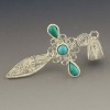 Wholesale classical cross gemstone pendant sterling silver charm jewelry