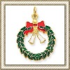 Wholesale 14K Gold Enameled Wreath Charm