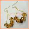 Wholesale Gold plated earring with shining acrylic bead