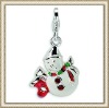 Enameled Crystal Snowman Charm
