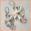 Wholesale Clip-on earring dangle a shining acrylic bead