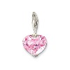 C0013 PINK CZ HEART CHARM