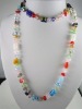 crystal necklace,murano necklace,millefiori necklace,glass beads necklace,fashion necklace,fashion jewelry
