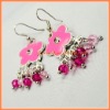 Wholesale Flower pendant earring dangle some shining acrylic bead