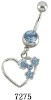 Wholesale belly button ring with heart shape charms
