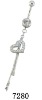 Wholesale belly button ring with heart shape charms