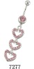 Wholesale belly button ring with heart shape charms