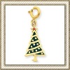 Wholesale 14K Gold Enameled Christmas Tree Charm