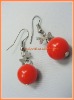 Wholesale Red bead theme drop earring