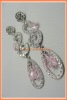 Wholesale Letter "S" Knot Drop Earring with crystal & acrylic bead