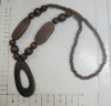 Wholesale charm and fashion chunky assorted wooden beads designer disc long costume bead necklaces