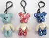 promotional gift lanyard charms for cell phone DH-206 with rhinestone toys bear