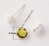 Wholesale ear stud,sterling silver ear stud inlay crystal rhinestone