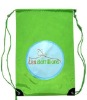 Wholesale 210D polyester drawstring backpack shoes bag with PVC curved bottom conner