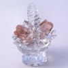 Crystal Basket of Coloured Flowers