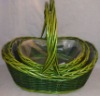 green color wicker basket with lining
