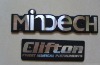 adhesive metal nameplate for vehicle