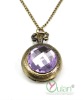 Wholesale Rhinestone Flowers Ladies Chain Watch Pocket Watch p-020