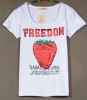 Wholesale New hot! strawberry printing womens t shirt in summer