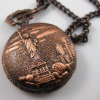 Wholesale [HB9003E] Unisex metal antique cupreous Statue of Liberty Style Bronze Quartz Pocket Watch with chain