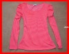 Wholesale Women puff sleeve multicolored t shirts/t shit/shirts korean design