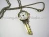 Wholesale Vintage Antique Bronze Key Shape Pendant Watch Necklace
