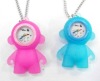 Wholesale lovely person shape silicone pocket watch