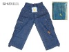 Wholesale fashion summer children jean pant with many pocket