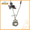 Wholesale Fashion Alloy Unique Chain Owl Pendant Quartz Watch Necklace D00562o