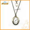 Wholesale Fashion Alloy Unique Chain Oval Shape Quartz Watch Necklace D00560o