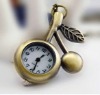 Wholesale Vintage cute chic cherry pocket watch necklace