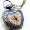 Wholesale Fashion delicate heart antique watch necklace