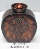 metal vase with nail head design