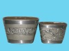 Wholesale Round galvanized metal terracotta planter