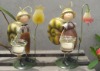 Wholesale Metal snail w/glass candle holder