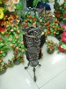 Iron Flower Vase with Leaf Decor