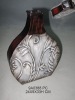 antique metal flower vase
