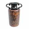 Wholesale ceramic double ears flower vase with lace pattern