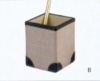 leather pencil vase