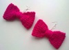 Wholesale Pink bow crochet earrings