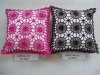 Crocheted square cushion