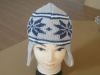Acrylic jacquard knitted crochet ear hat for children