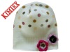 Crochet hat with cute flowers