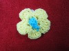 decorative liaght yellow crochet wool applique