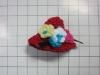 red exquisite hand crochet wool cap with beautiful flowers