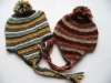 Wholesale Winter knitted kid long ear flap cap