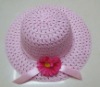girl baby crochet straw hat and handmade straw baby hat SHU-11286